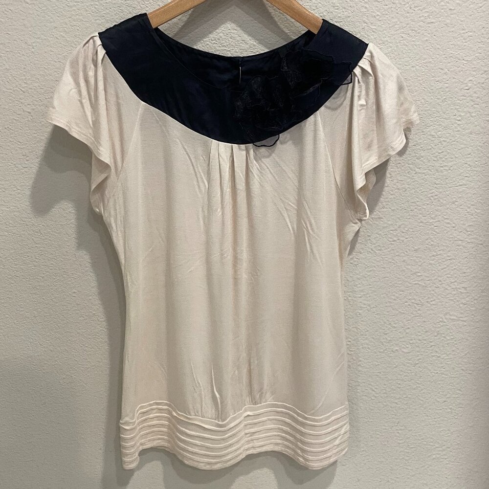 UK Topshop Women's Y2K Knit & Satin Blouse sz UK 12 (medium)
